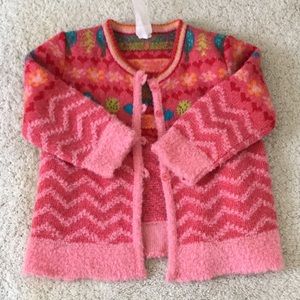 Oilily Girls Pink Cardigan Sweater 104 / 4. 5